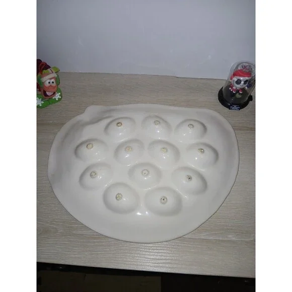 Treasure Craft Chicken Shaped Serving Platter Deviled Eggs Easter USA Vintage - Picture 2 of 13